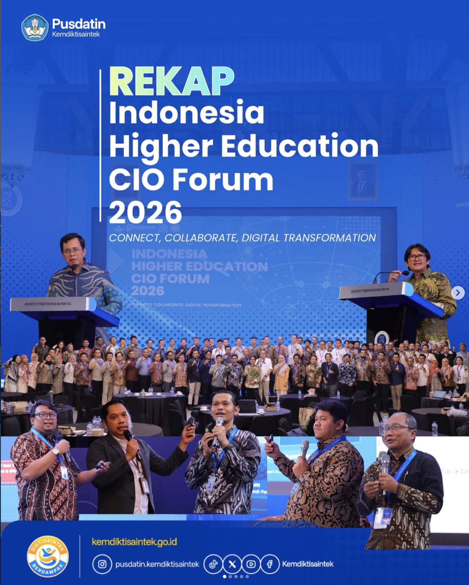 Panel discussion on IT governance and digital transformation at the Indonesia Higher Education CIO Forum 2026, ITB